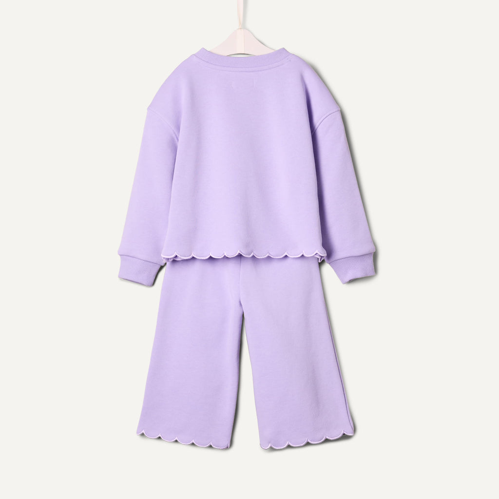 Amazon Essentials x Sofia Grainge Toddlers and Baby Girls' French Terry Sweatshirt Pant and Top Set