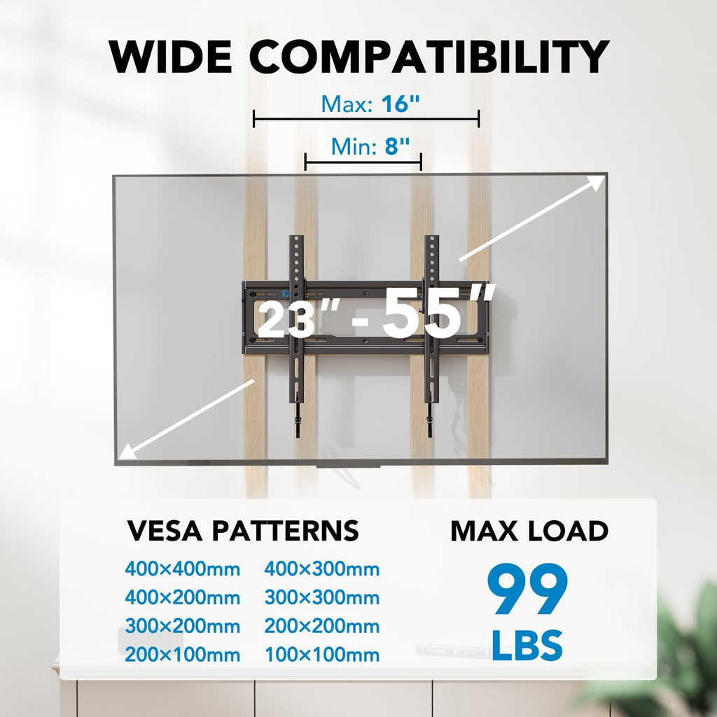 Pipishell TV Wall Mount for 26-74 inch LED LCD OLED 4K TVs up to 99lbs, Full Motion TV Mount Bracket Articulating Swivel Extension Tilting Leveling Max VESA 400x400mm, Fits 12/16 Inch Wood Studs