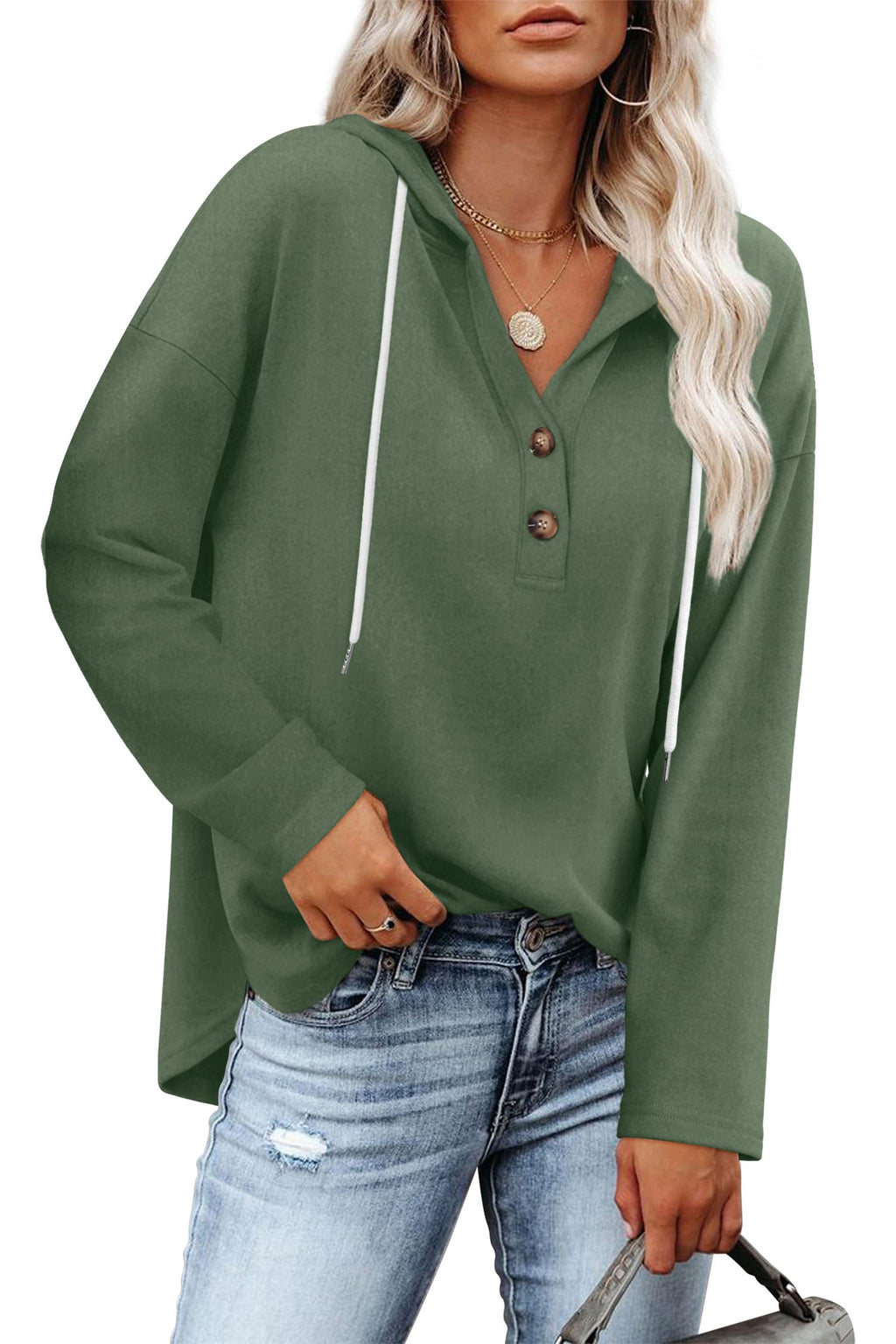 RUMIA Womens Tops V Neck Sweatshirt for Women Pullover Fall Outfits Loose