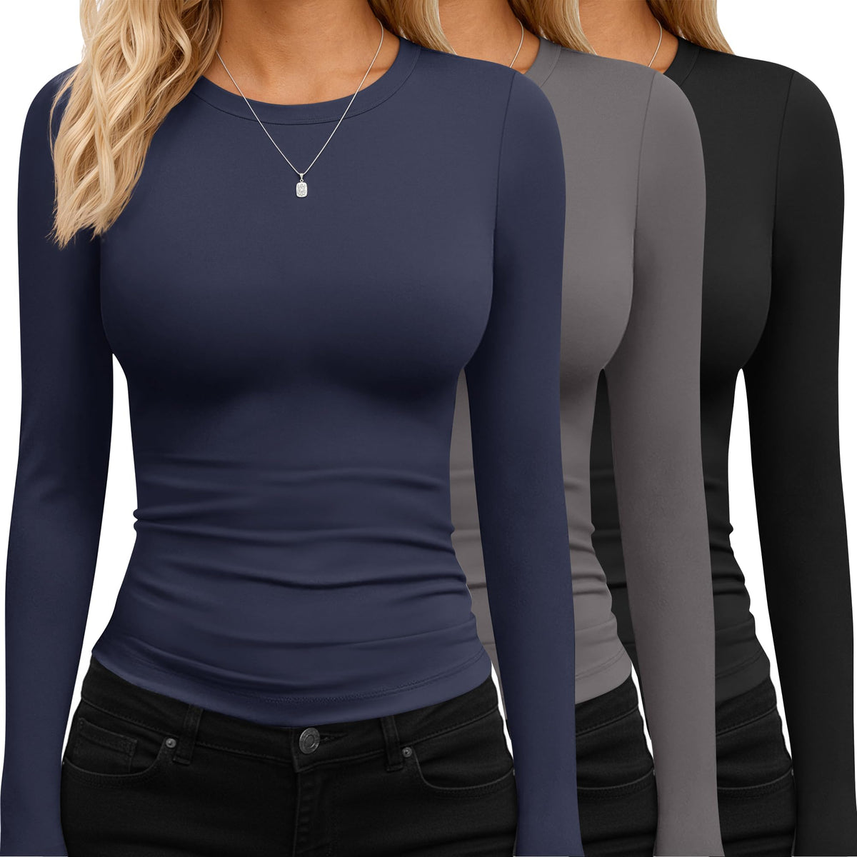 TNNZEET Long Sleeve Shirts for Women Fall Fashion Workout Crop Top Y2K 2026