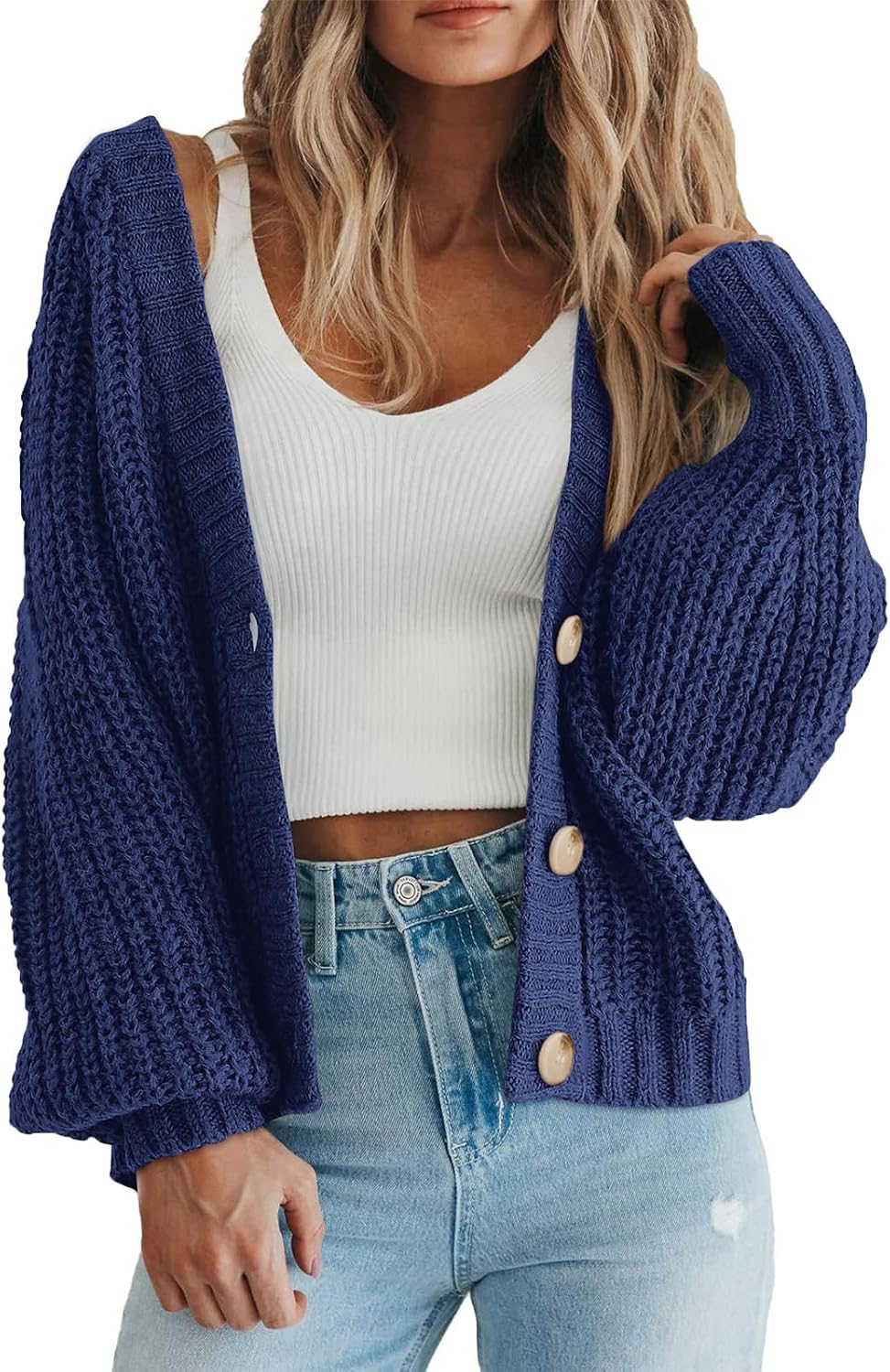 PRETTYGARDEN Women's Chunky Knit Open Front Cardigan Sweaters Fall Outfits