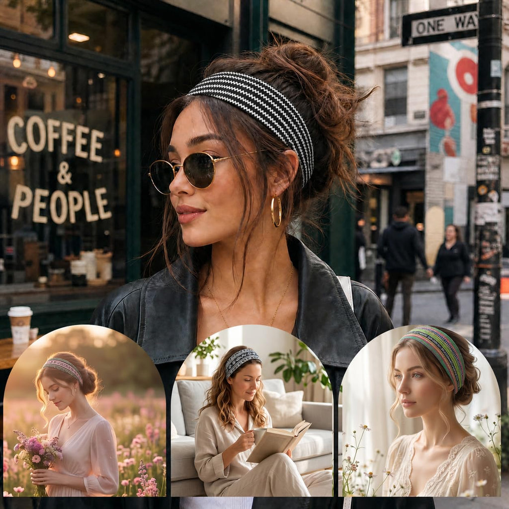 Headbands for Women 8PCS, Summer-Exclusive Elastic Non Slip Hair Head Bands