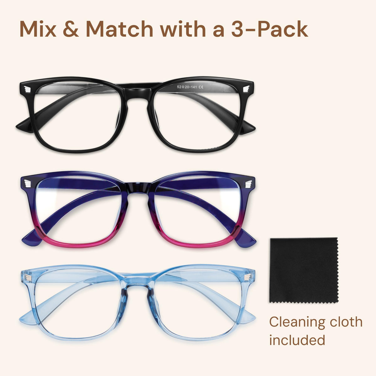 Gaoye Blue Light Glasses for Women - 3 Pack