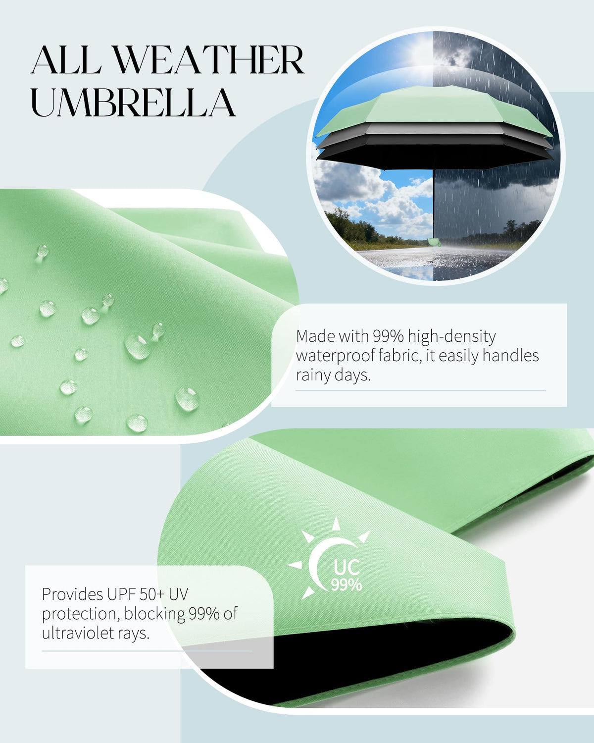 Seniny Mini Travel Umbrella with Case, Compact Pocket Size UV Sun & Rain
