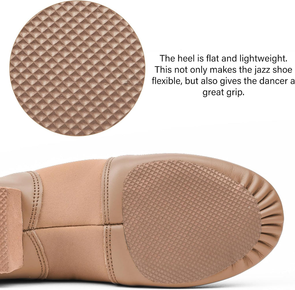 Stelle Jazz Shoes for Girls Genuine Leather Slip-On Dance Shoes