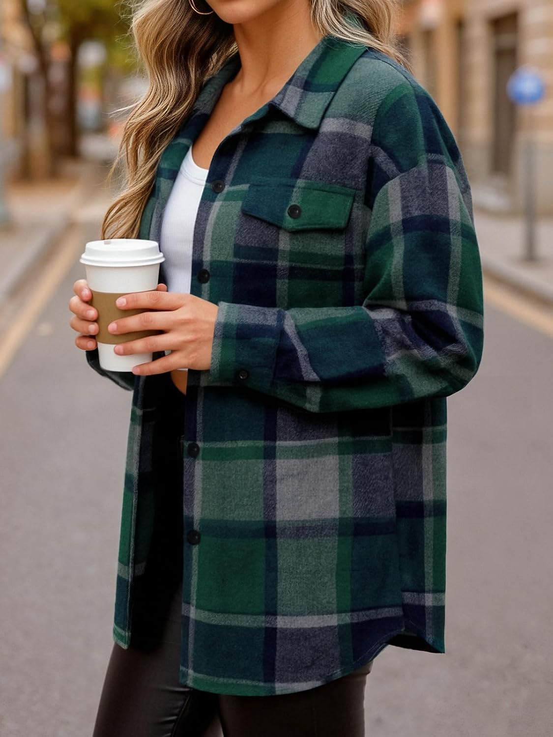 AUTOMET Shackets for Women Plaid Flannel Shirts
