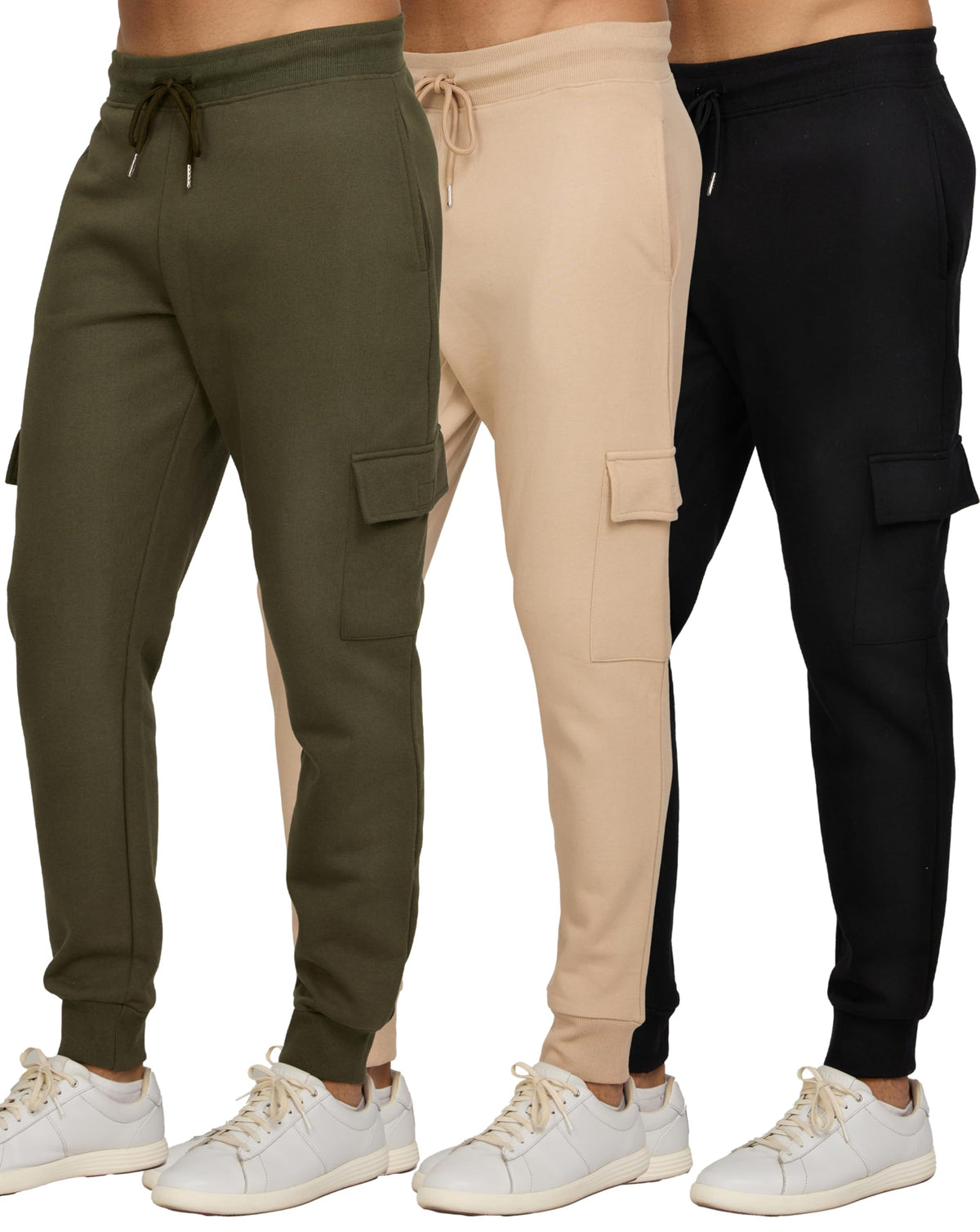 PURE CHAMP Sweatpants for Men 3 Pack Fleece Athletic Workout Joggers Mens Sweatpants with Zipper Pockets Size S-3XL