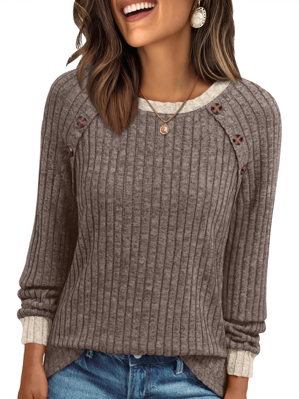 AUTOMET Womens Long Sleeve Shirts Fall Sweaters Business Casual Tops Blouse