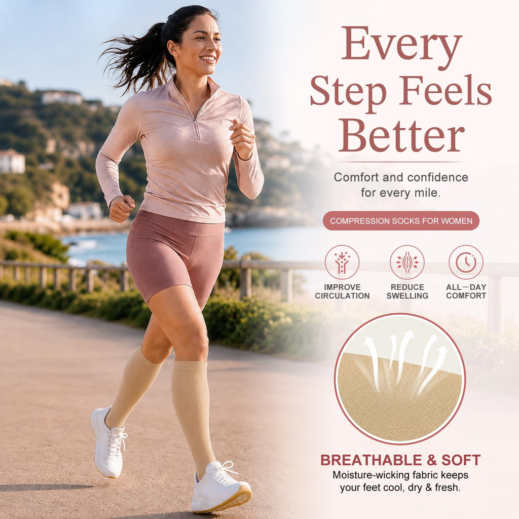 Laite Hebe 4 Pairs-Compression Socks for Women&Men Circulation-Best Support for Nurses,Running,Athletic