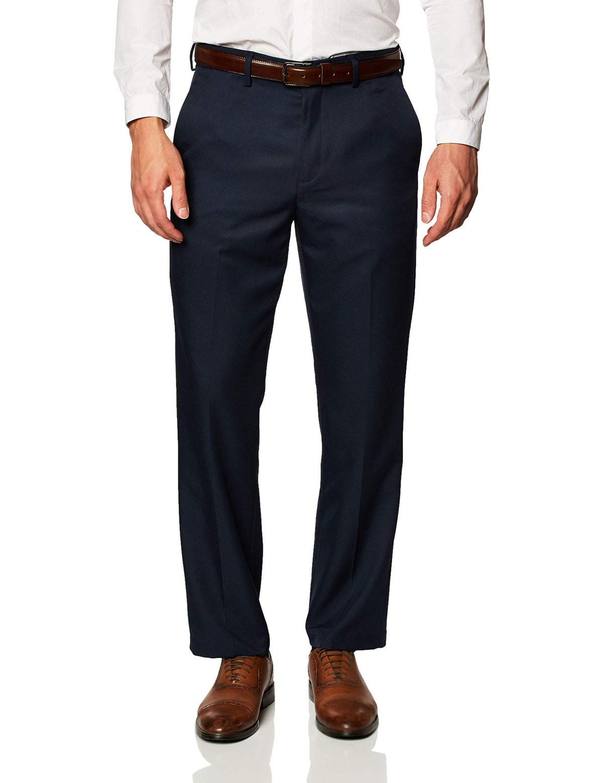 Amazon Essentials Men's Classic-Fit Expandable-Waist Flat-Front Dress Pants