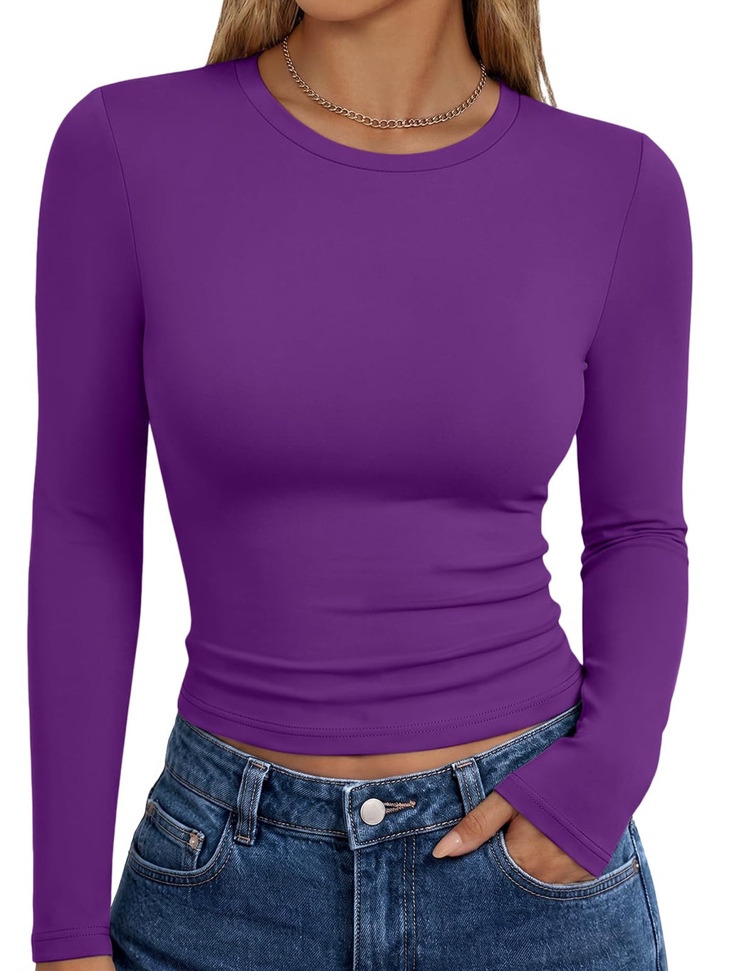 Trendy Queen Womens Long Sleeve T Shirts Fall Fashion Basic Y2K Tops 2026