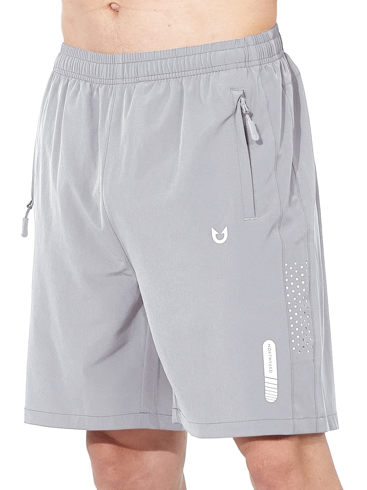 NORTHYARD Men's Athletic Running Shorts Gym Workout 7"/9"/5" Zipper Pockets