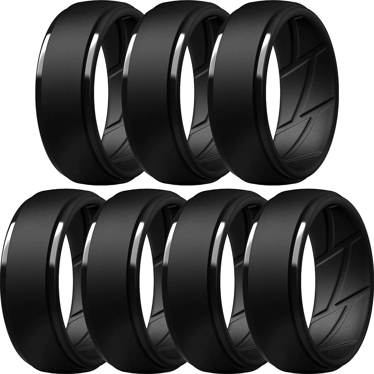 ThunderFit Men's Silicone Rings, Breathable Rubber Bands, 10mm Wide