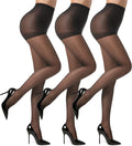 EVERSWE 3 Pairs Women's Sheer Pantyhose 20D, High Waist Control Top Pantyhose Hosiery
