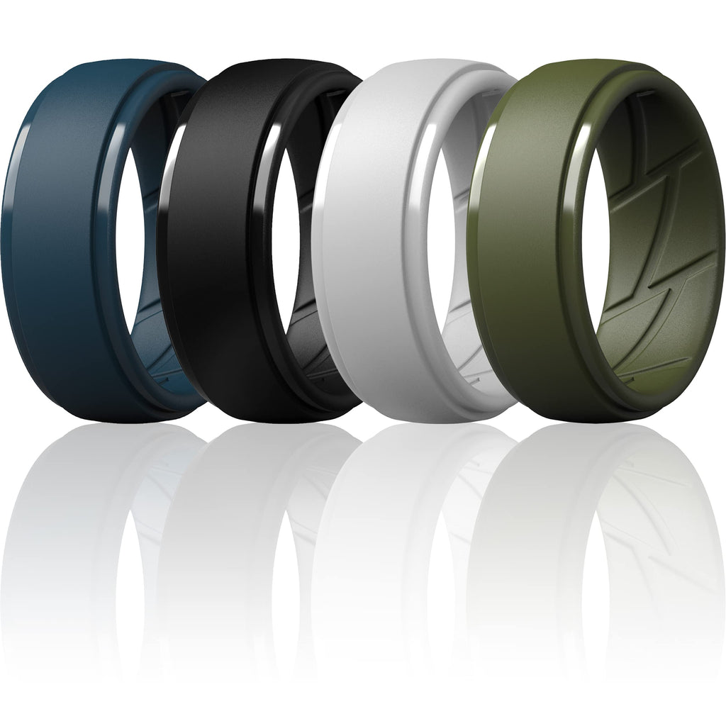 ThunderFit Men's Silicone Rings, Breathable Rubber Bands, 10mm Wide