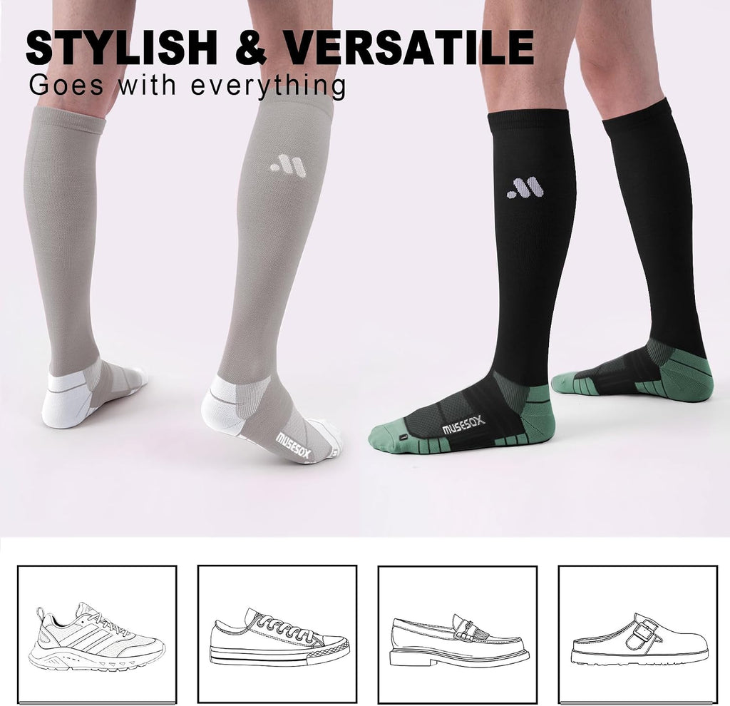 Compression Socks for Women and Men,15-20 mmHg Support(3 Pairs)