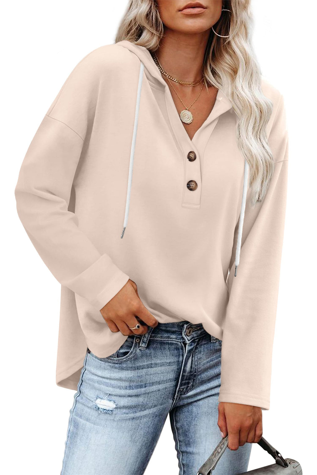 RUMIA Womens Tops V Neck Sweatshirt for Women Pullover Fall Outfits Loose