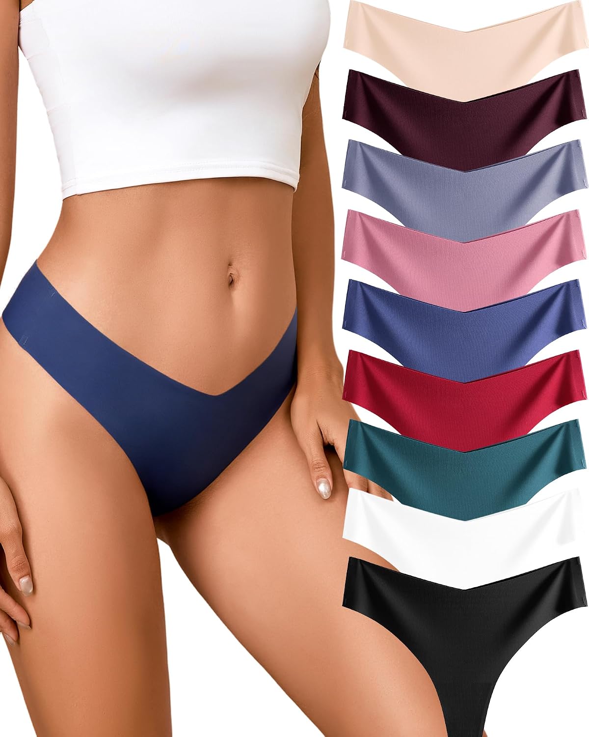 Take Talk Underwear Womens 9 Pack Seamless Thongs No Show Workout Panties