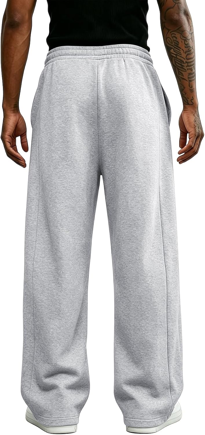 Wangdo Men's Baggy Sweatpants Wide Leg Lounge Cotton Casual Jogging Pants