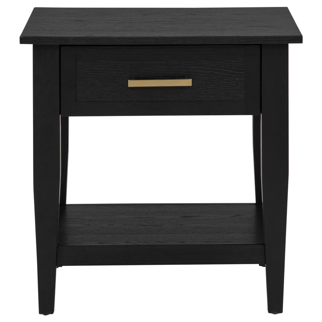 Lindenton 1-drawer Wood Occasional Side End Table Black