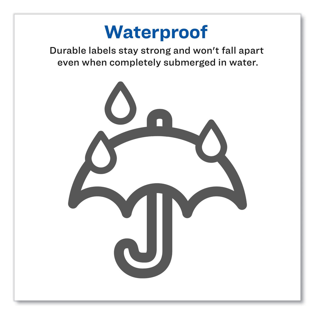 Avery Water-Resistant Wraparound Labels w/ Sure Feed, 9.75 x 1.25, White, 40/Pack
