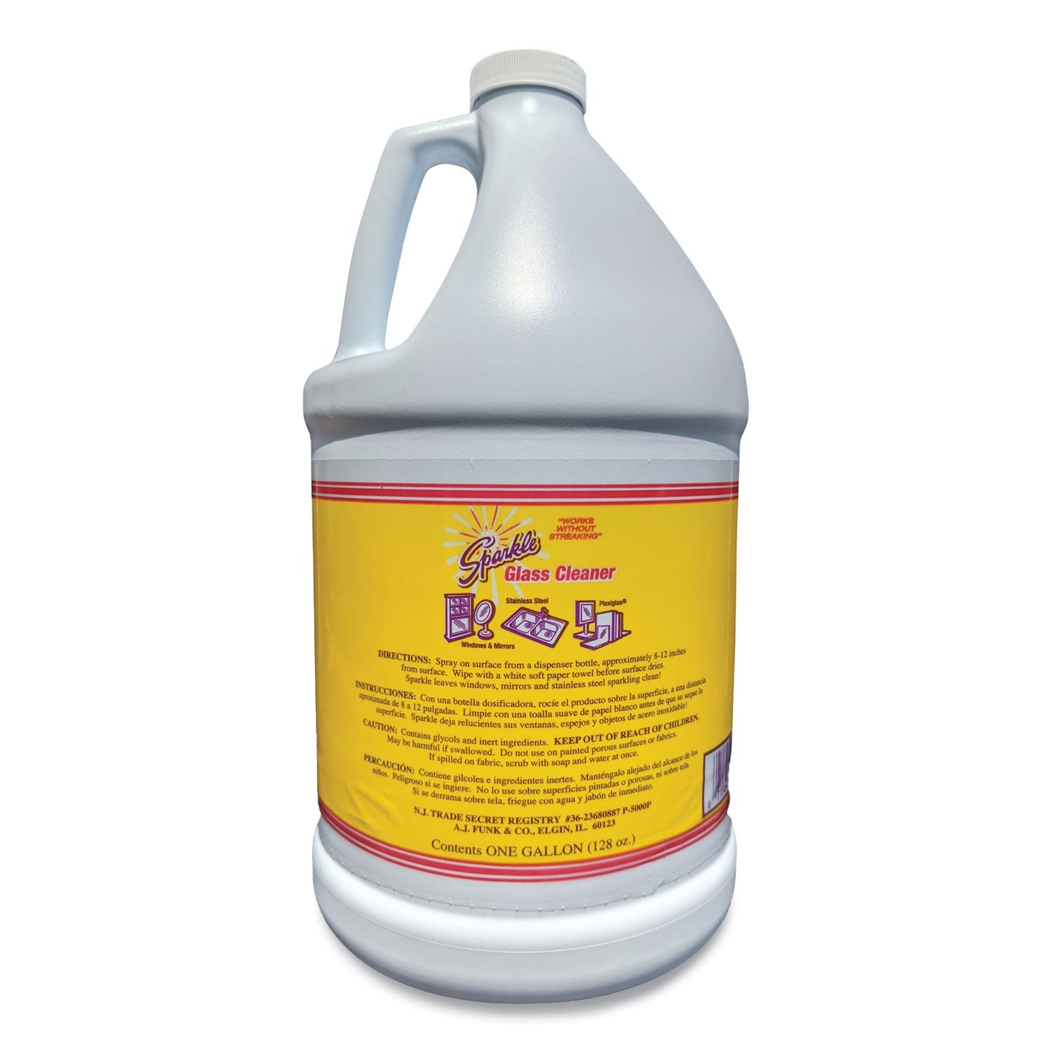 Sparkle Glass Cleaner, 1 gal Bottle Refill, 4/Carton