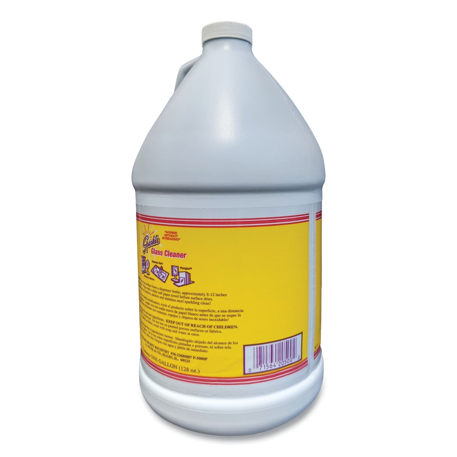 Sparkle Glass Cleaner, 1 gal Bottle Refill, 4/Carton