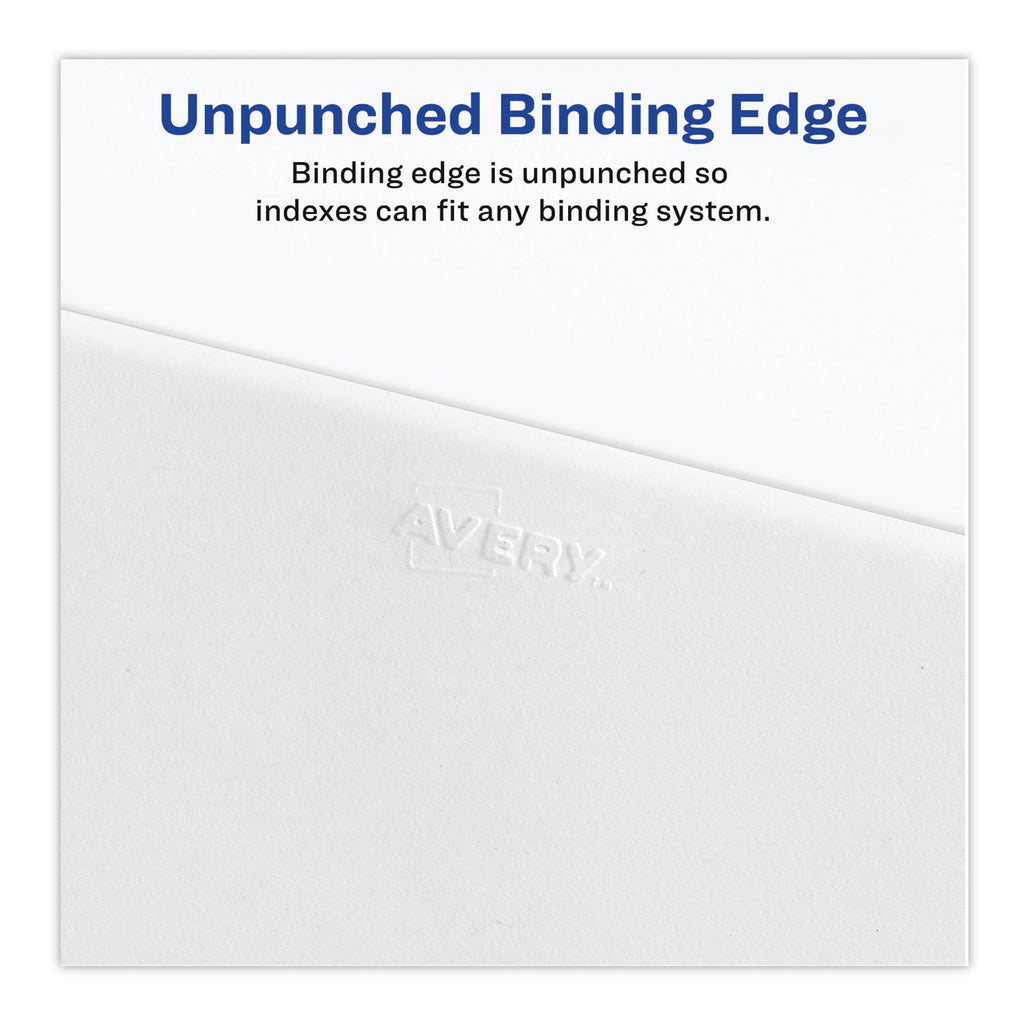 Avery Preprinted Legal Exhibit Side Tab Index Dividers, Avery Style, 26-Tab, W, 11 x 8.5, White, 25/Pack, (1423)
