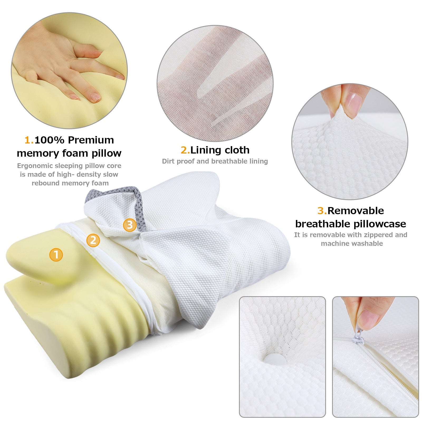 Contour Memory Foam Cervical Pillow | Ergonomic Orthopedic Design