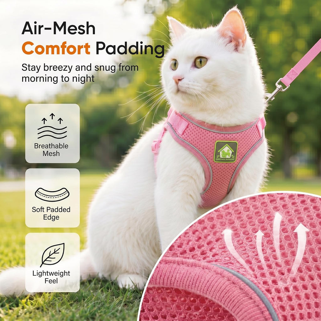 Escape-Proof Cat Harness & Leash – Adjustable Reflective Vest for Cats