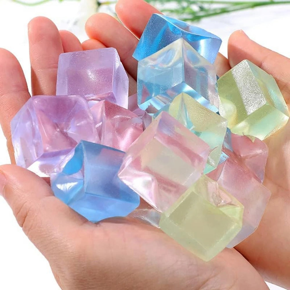 Mini Transparent Squeeze Toys – Sea Salt Ice Cube Style | 12-Pack