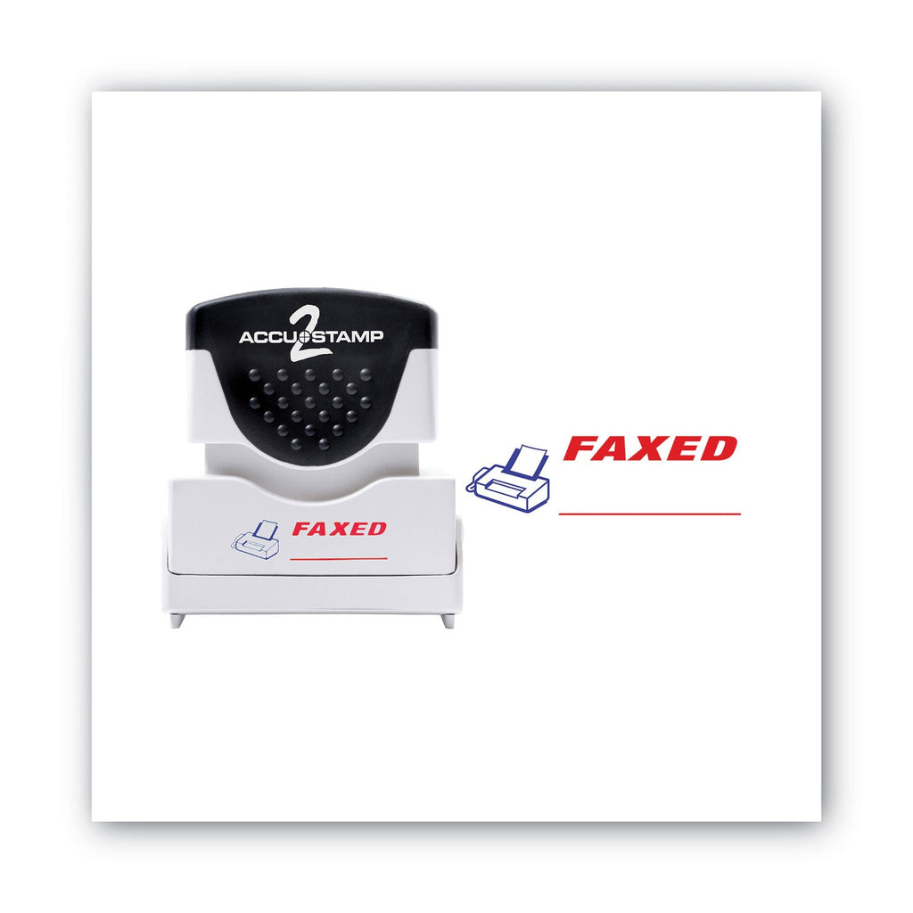 ACCUSTAMP2 Pre-Inked Shutter Stamp, Red/Blue, FAXED, 1.63 x 0.5