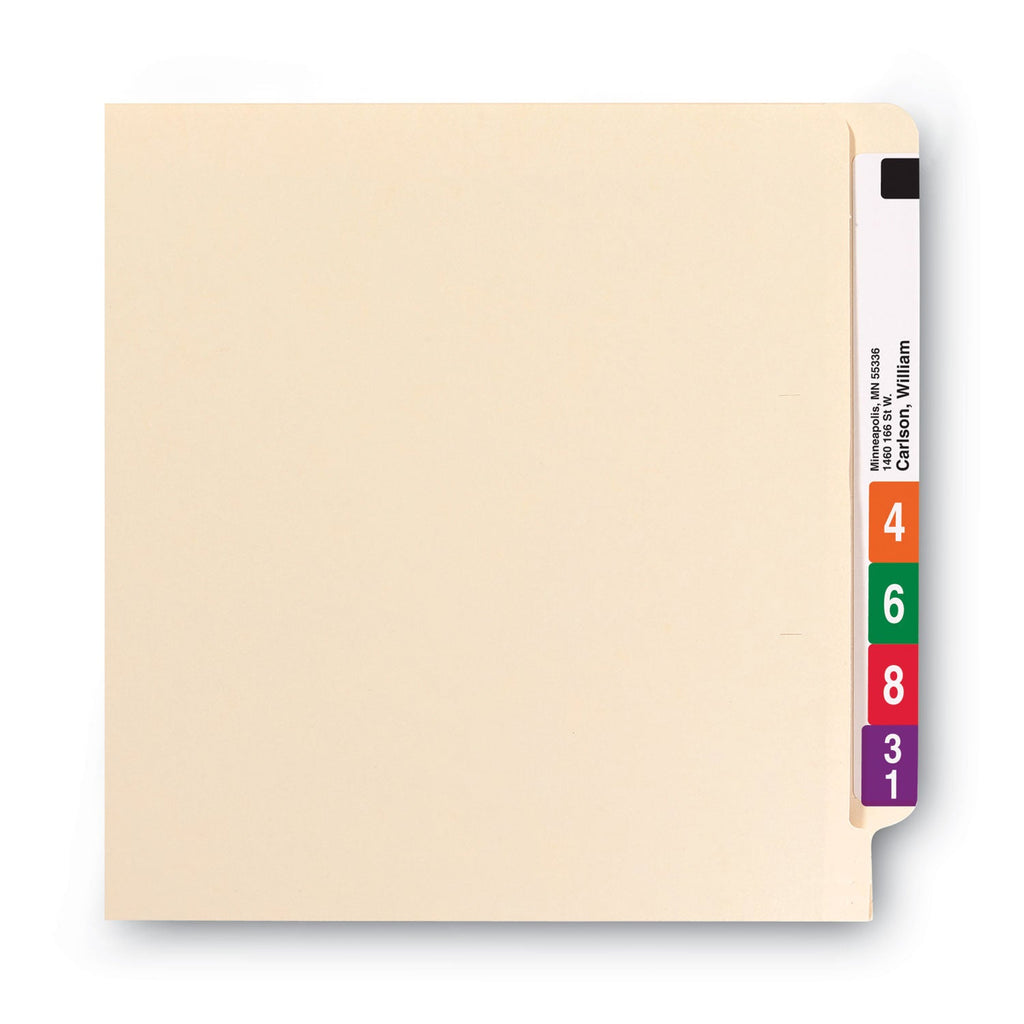 Smead Manila Reinforced End Tab Fastener Folders, Antimicrobial Protection, 2 Fasteners, Letter Size, Manila Exterior, 50/Box