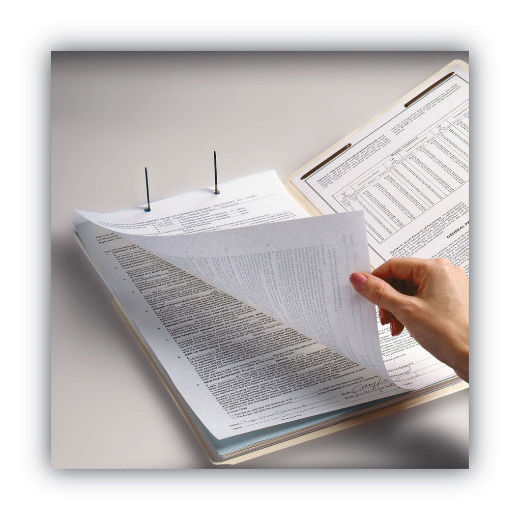 Smead Manila Reinforced End Tab Fastener Folders, Antimicrobial Protection, 2 Fasteners, Letter Size, Manila Exterior, 50/Box
