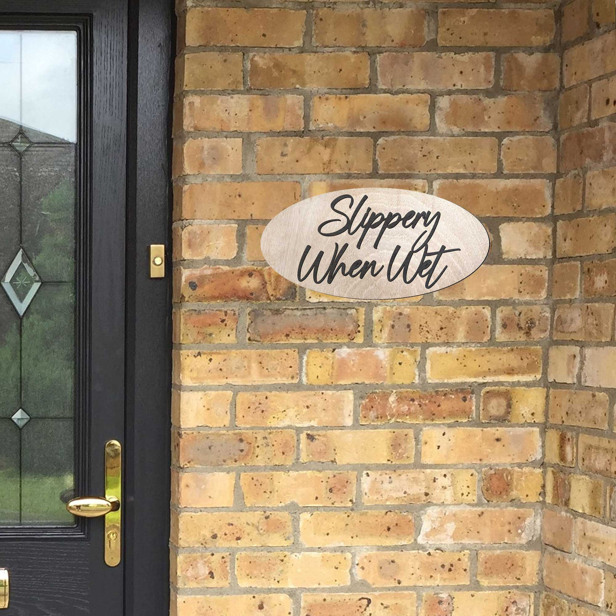 Slippery When Wet sign, Business sign, Made in the USA sign, Made from wood - 320338