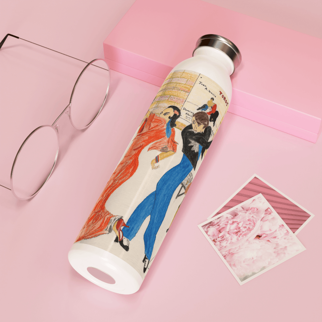 PimsArt Spanish Flamenco Dance Water Bottle From Original Drawing
