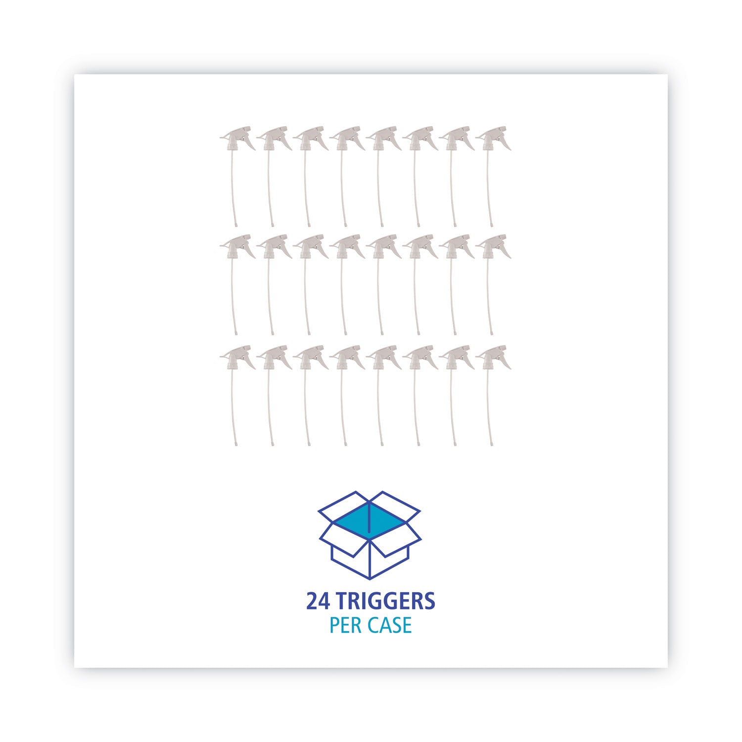 Boardwalk Trigger Sprayer 300ES, 9.5" Tube, Fits oz Bottles, White, 24/Carton