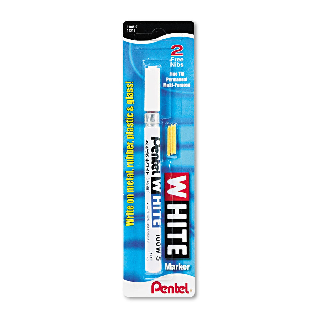 Pentel White Permanent Marker, Fine Bullet Tip, White