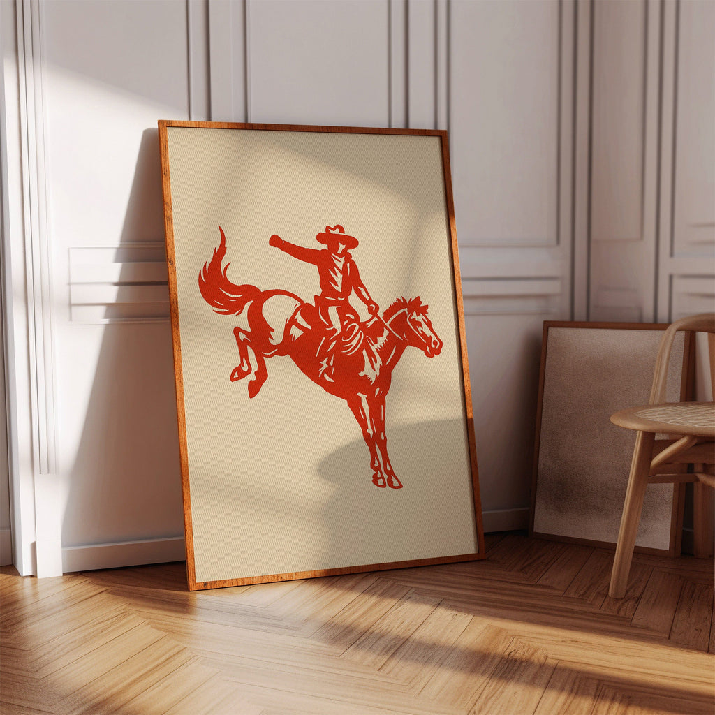 Retro Rodeo Cowboy Print