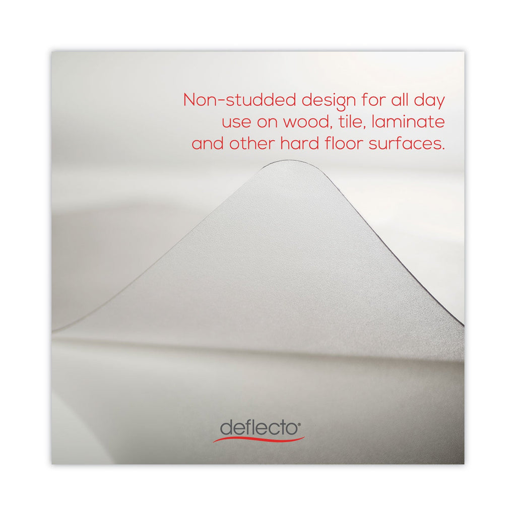 deflecto EconoMat All Day Use Chair Mat for Hard Floors, Lip, 46 x 60, Low Pile, Clear