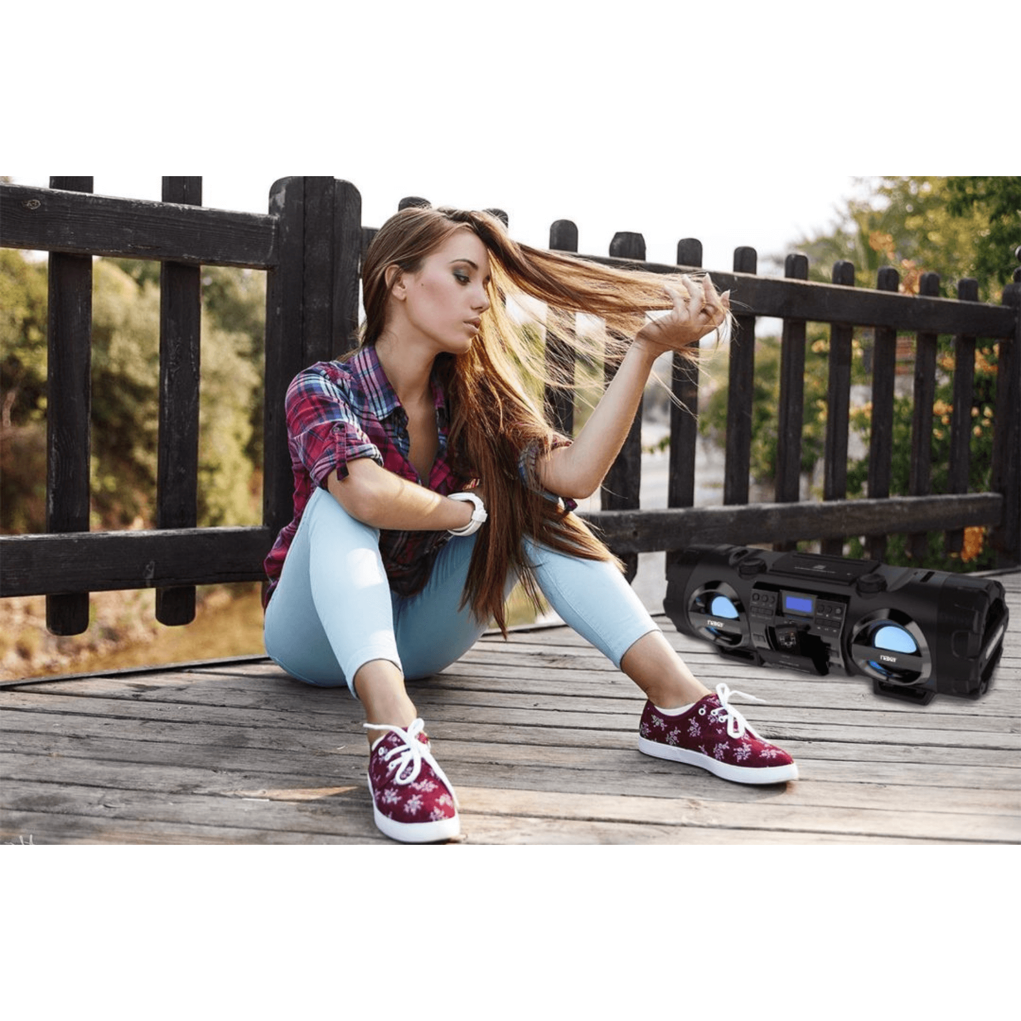 Naxa MP3/CD Bass Reflex Bluetooth Boombox - Refurbished