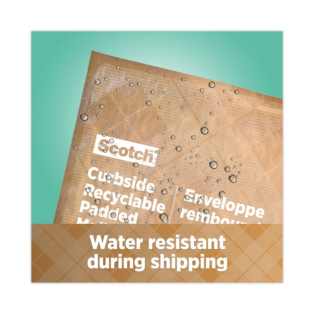 Scotch Curbside Recyclable Padded Mailer, #0, Bubble Cushion, Self-Adhesive Closure, 7 x 11.25, Natural Kraft, 100/Carton