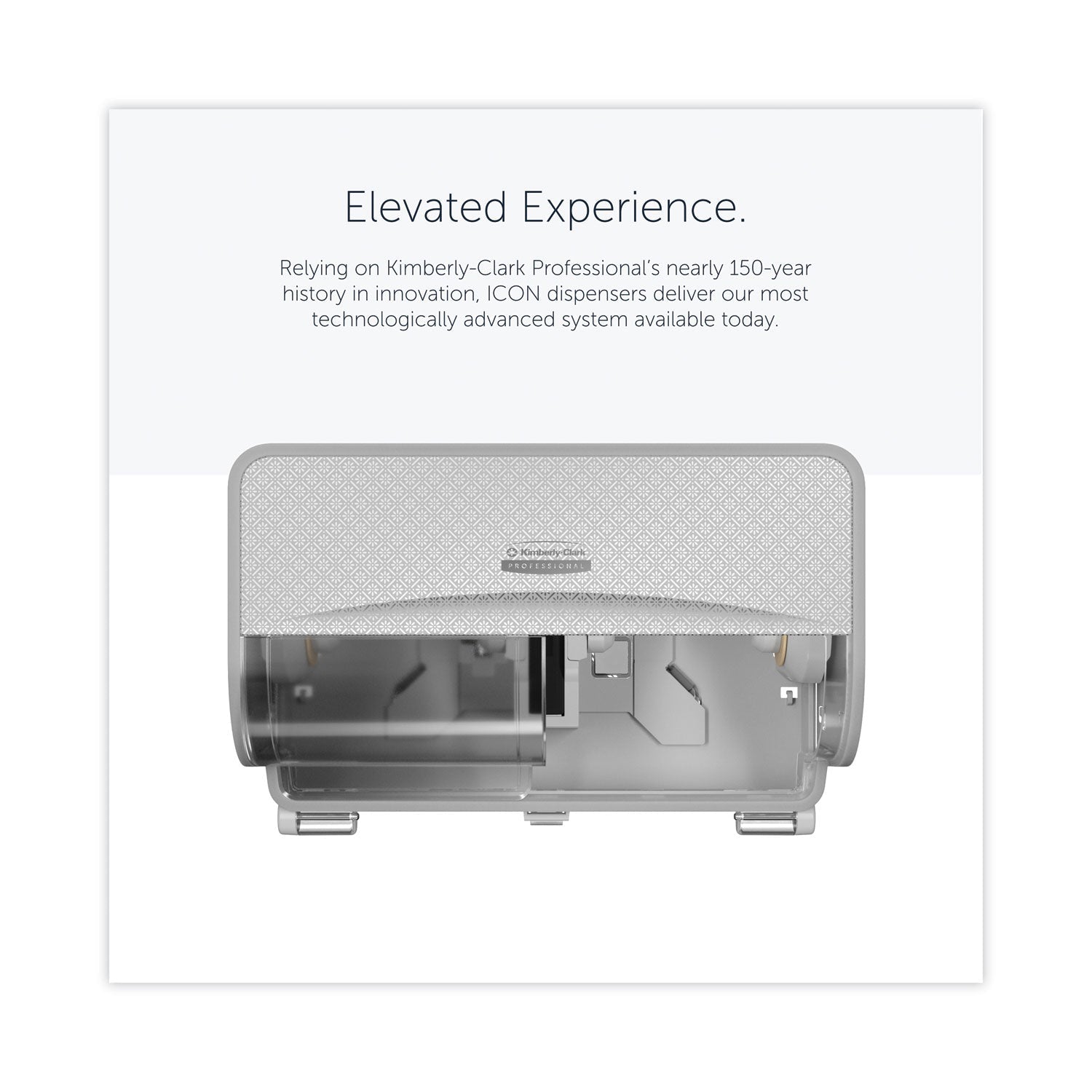Kimberly-Clark Professional* ICON Coreless Standard Roll Toilet Paper Dispenser, 8.43 x 13 x 7.25, Silver Mosaic