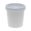 Pactiv Evergreen Paper Round Food Container and Lid Combo, 16 oz, 3.75" Diameter x 3.88h", White, 250/Carton