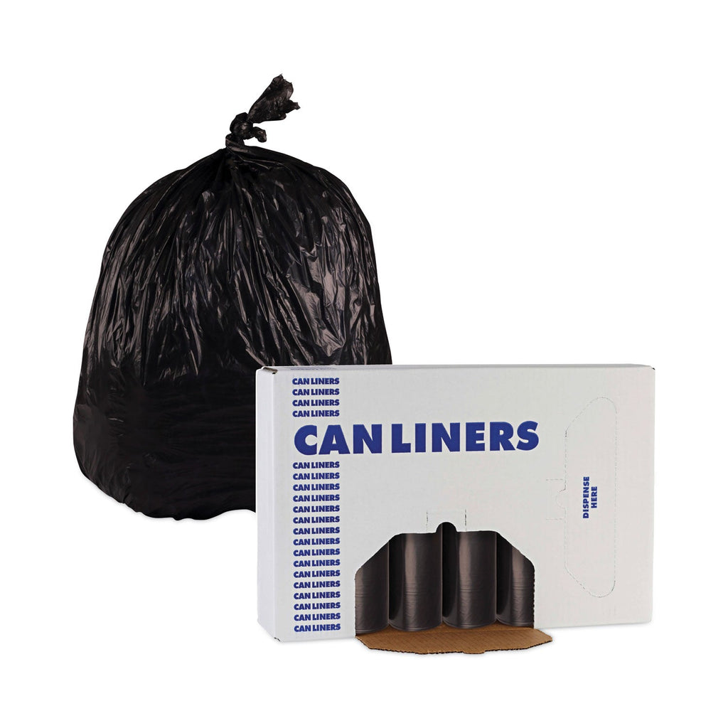 Boardwalk High-Density Can Liners, 56 gal, 19 microns, 43" x 47", Black, 150/Carton