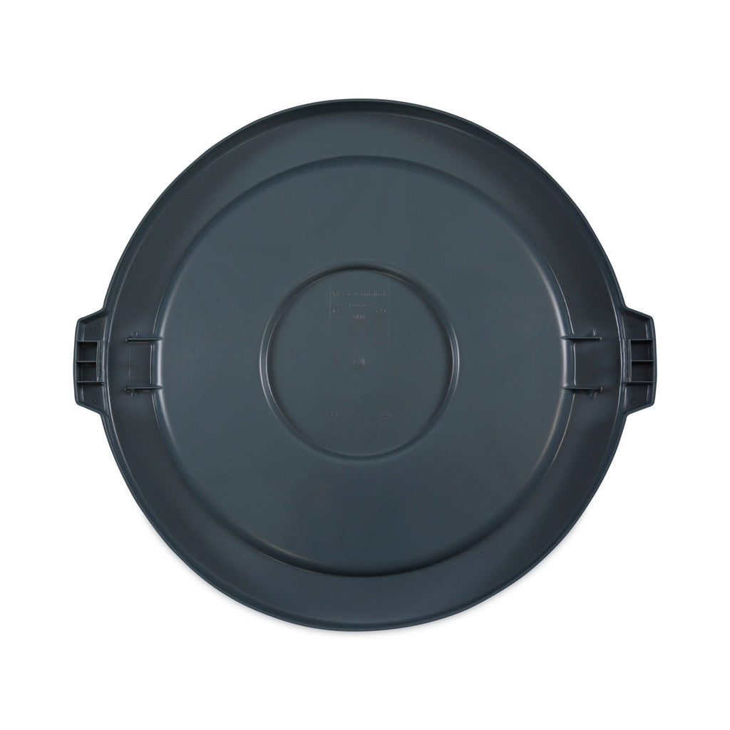 Boardwalk Lids for 44 gal Waste Receptacles, Flat-Top, Round, Plastic Gray
