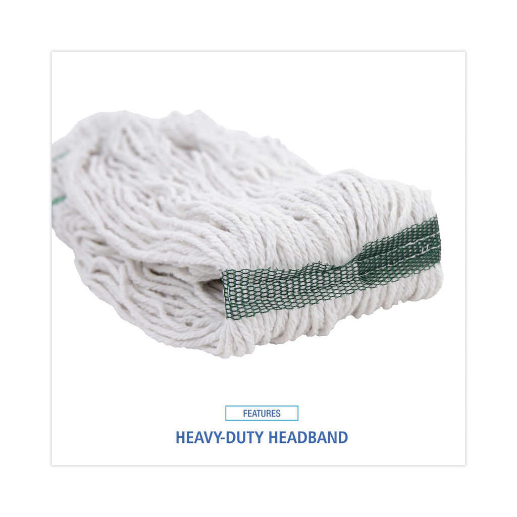 Boardwalk Mop Head, Premium Standard Head, Cotton/Rayon Fiber, Medium, White