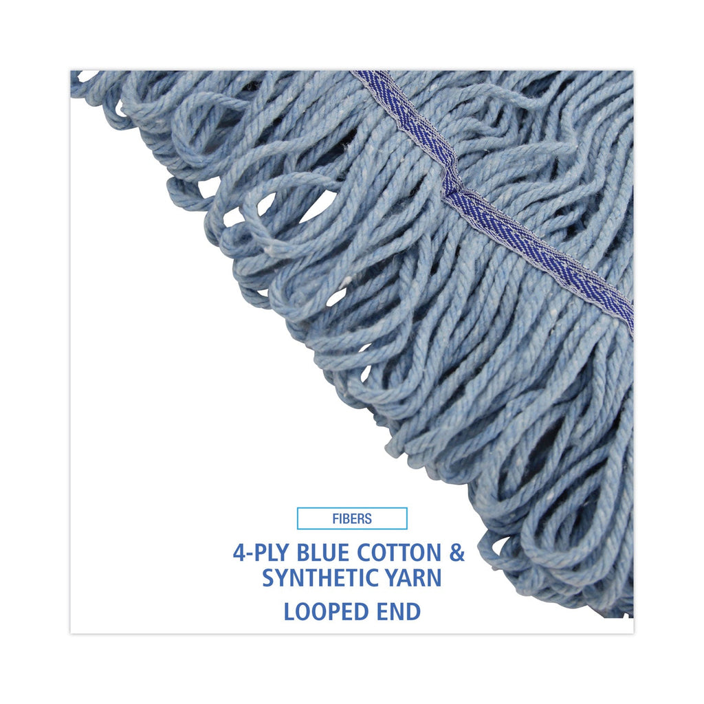 Boardwalk Mop Head, Loop-End, Cotton With Scrub Pad, Large, 12/Carton