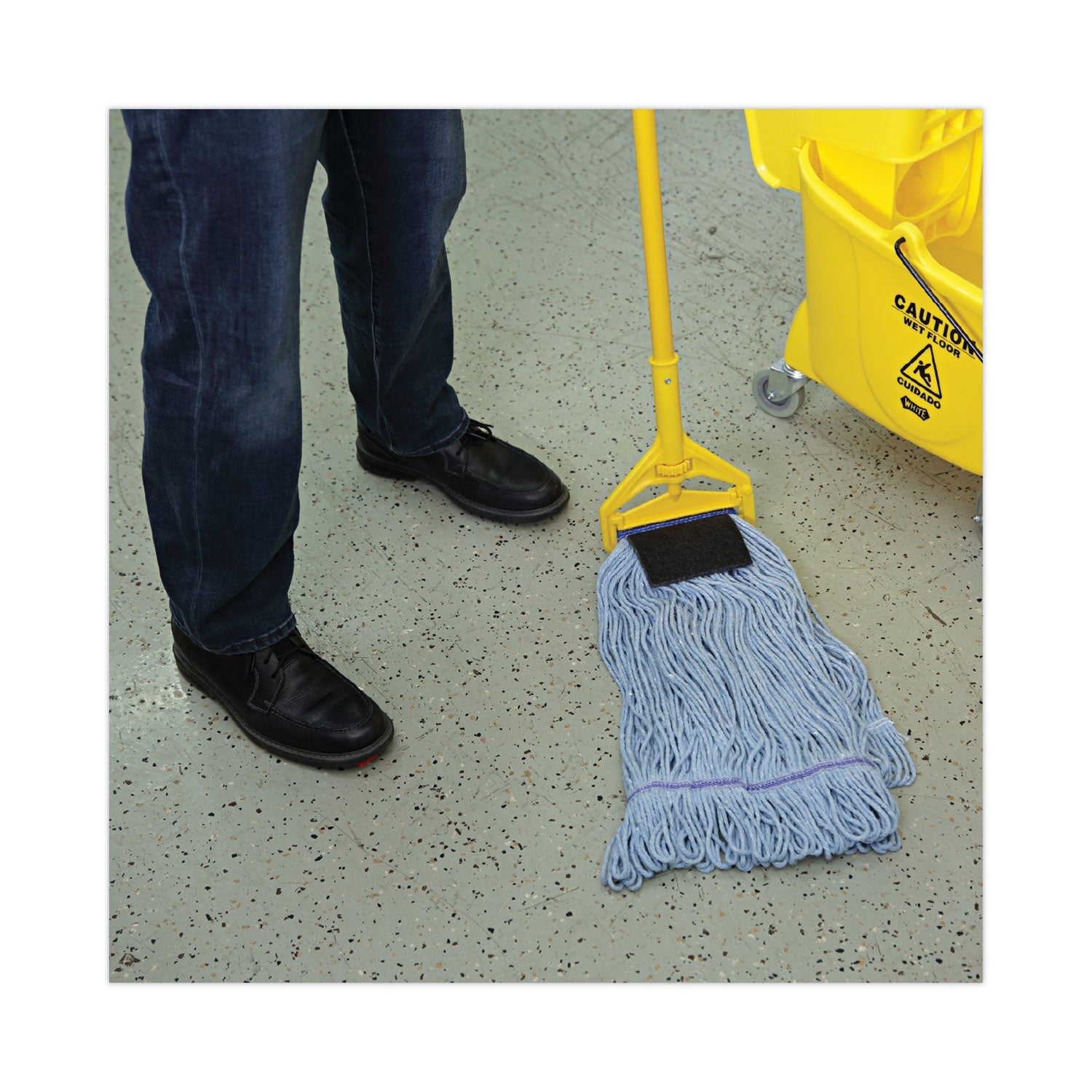 Boardwalk Mop Head, Loop-End, Cotton With Scrub Pad, Large, 12/Carton