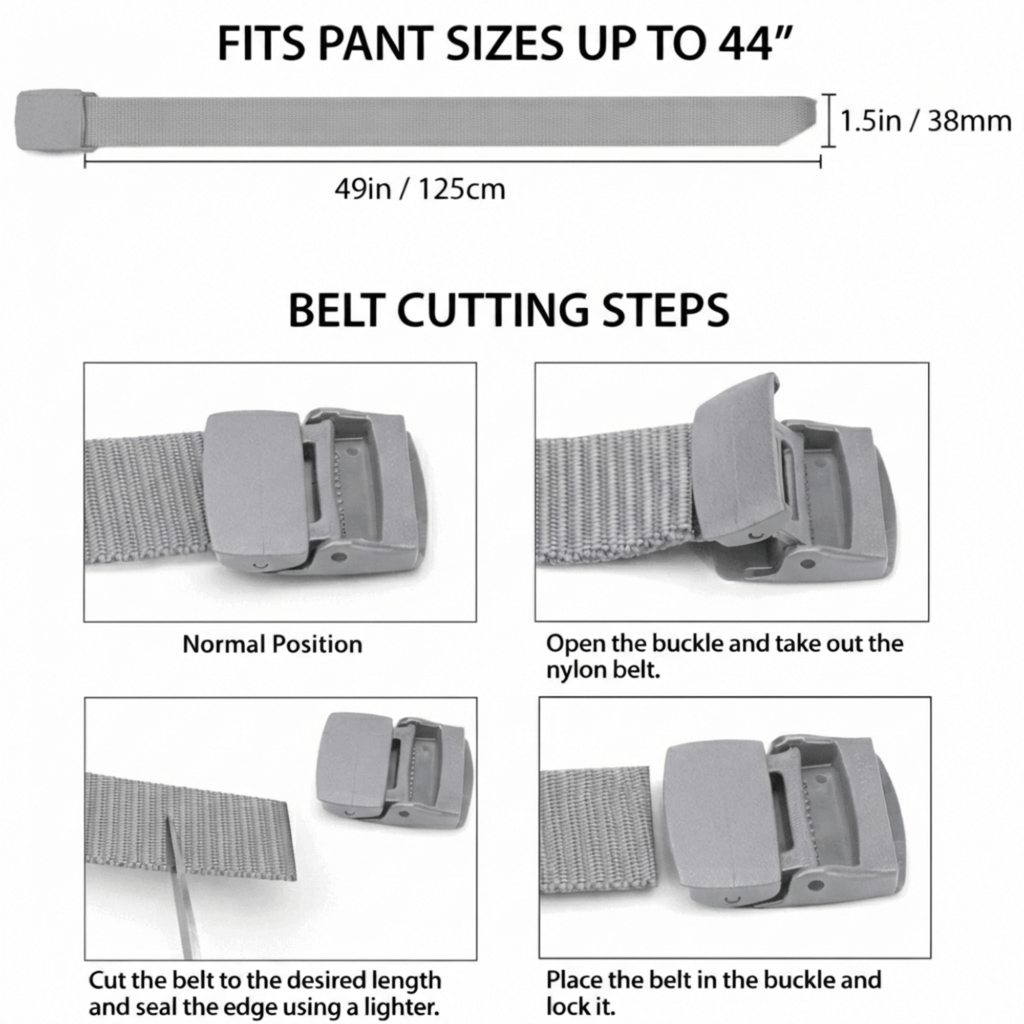 XGear Tactical Adjustable Nylon Belt with Plastic Buckle